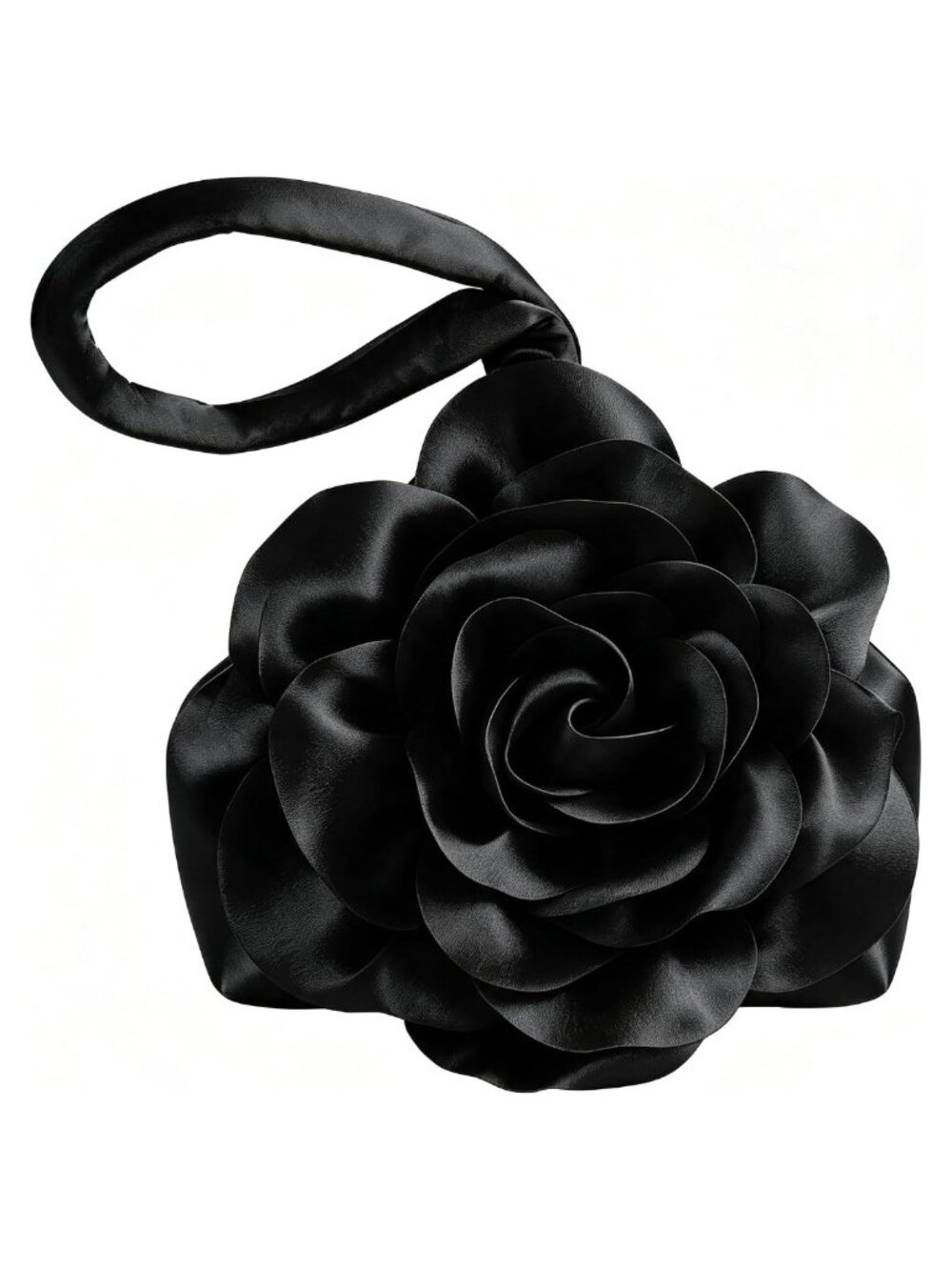 Satin Floral Evening Clutch Triangle Wristlet Purse Formal